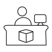 A linear design icon of logistic reception vector