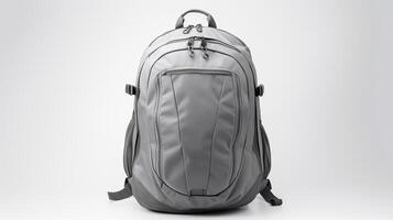 AI generated Gray Cycling Backpack Bag isolated on white background with copy space for advertisement. AI Generated photo