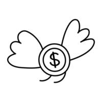 A premium download icon of flying money vector