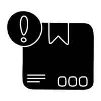 Carton with alert sign, concept of parcel error vector