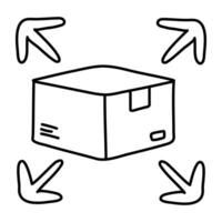 Editable design icon of parcel directions vector
