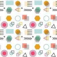 Abstract geometric seamless pattern with simple shapes such as circle, square, points and lines vector