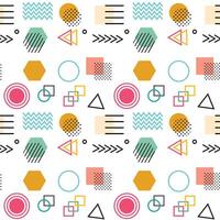 Abstract geometric seamless pattern with simple shapes such as circle, square, points and lines vector