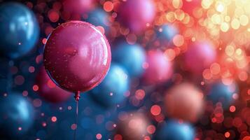 AI generated Colorful Balloons Floating in the Air photo