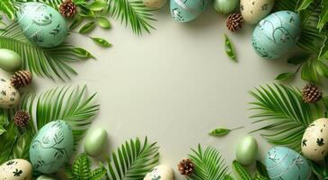 AI generated Egg and Palm Leaf Wreath photo