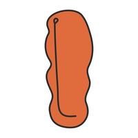 A colored design icon of sleeping bag vector