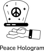 Trendy Peace Hologram vector