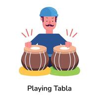 Trendy Playing Tabla vector