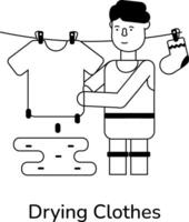 Trendy Drying Clothes vector