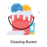 Trendy Cleaning Bucket vector