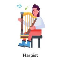 Trendy Harpist Concepts vector