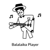 Trendy Balalaika Player vector