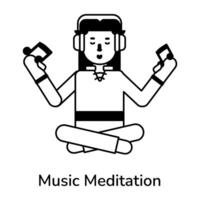 Trendy Music Meditation vector