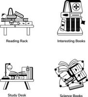 Set of Subject Learning Glyph Icons vector