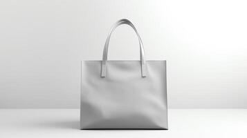 AI generated Gray Tote Bag isolated on white background with copy space for advertisement. AI Generated photo