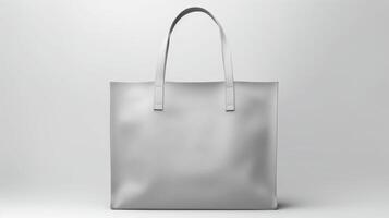 AI generated Gray Tote Bag isolated on white background with copy space for advertisement. AI Generated photo