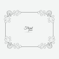 Ornament Picture Frame Border Effect With Flower vector