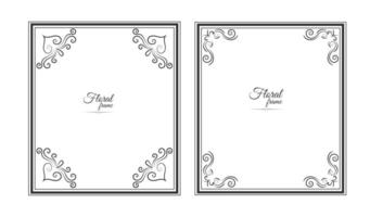 Ornament Picture Frame Border Effect With Flower vector