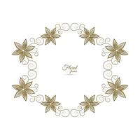 Vintage card frame with golden floral ornament border isolated floral background vector