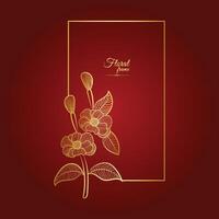 Ornament Picture Frame Border Effect With Flower vector