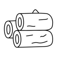 A linear design icon of wood logs vector