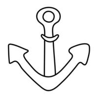 A colored design icon of nautical hook vector