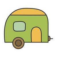 A colored design icon of caravan vector