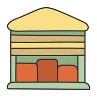 A flat design icon of warehouse vector