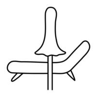Premium design icon of beach chair vector