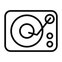 A retro vinyl recorder icon, vector design of turntable