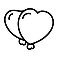 moderno diseño icono de corazón globos vector