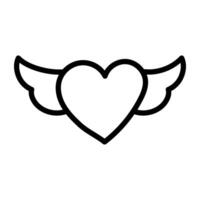 Conceptual linear design icon of flying heart vector