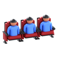 3D Illustration Cinema movie audience png