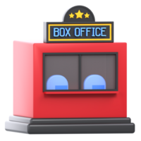 3d illustration cinéma boîte Bureau png