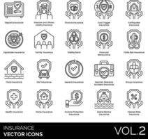 conjunto de iconos de seguros vector