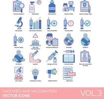 vaccine and vaccination icon set vector