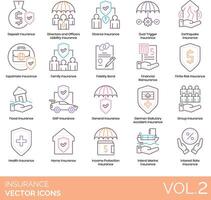 conjunto de iconos de seguros vector