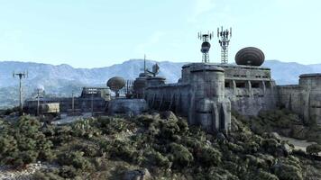 A futuristic military base war bunker in a sci-fi setting video