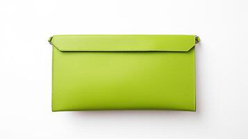 AI generated Green Box Clutch Bag isolated on white background with copy space for advertisement. AI Generated photo
