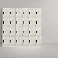 Lockers storage modern furniture in a locker room of school, office, gym or university for mailboxes or keep things photo