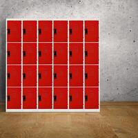 Lockers storage modern furniture in a locker room of school, office, gym or university for mailboxes or keep things photo