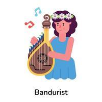 Trendy Bandurist Concepts vector