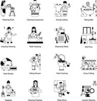 Bundle of 16 Trendy Housekeeping Glyph Icons vector