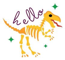 Trendy Dinosaur Skeleton vector