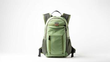 AI generated Green Hydration Backpack Bag isolated on white background with copy space for advertisement. AI Generated photo