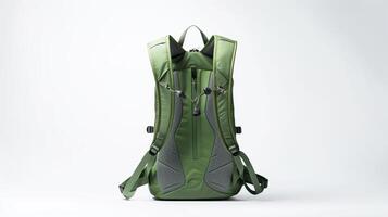 AI generated Green Hydration Backpack Bag isolated on white background with copy space for advertisement. AI Generated photo