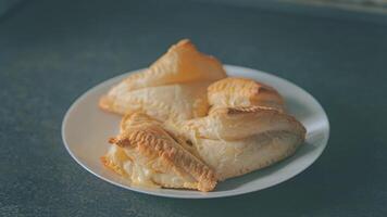 Homemade baking. Puff pastry. Puff pastries photo