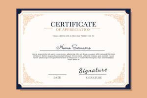 certificate retro design template vector