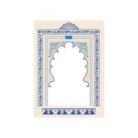 Arabic design window in blue pattern vector