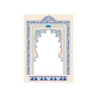 Arabic design window in blue pattern vector